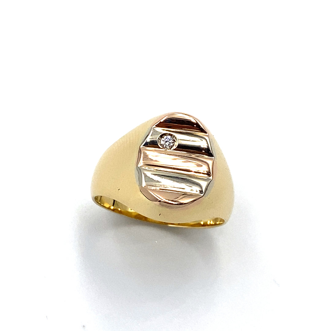 anello oro 3 colori con zircone siciliano gioielli