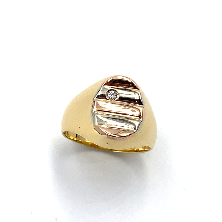 anello oro 3 colori con zircone siciliano gioielli