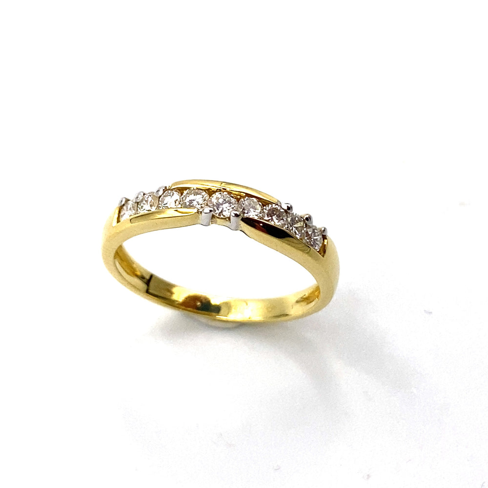 anello oro giallo  le duchesse con diamanti- siciliano gioielli 
