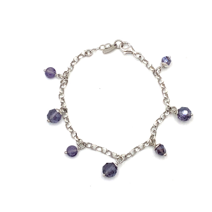 Bracciale Argento Con Swarovski Viola siciliano gioielli 