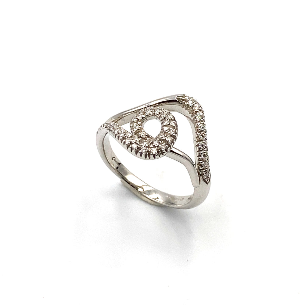 anello oro bianco con diamanti miluna - siciliano gioielli