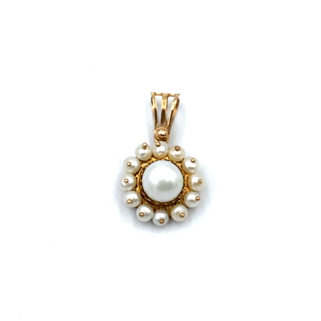 pendente in oro con microperle e perla  maison siciliano  - siciliano  gioielli 