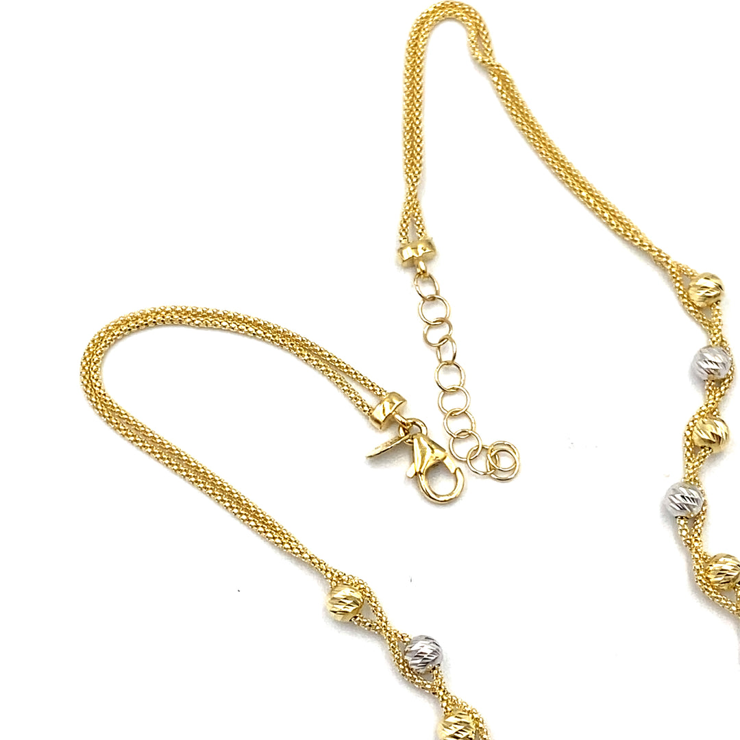 collana da donna in oro bicolore con sfere siciliano gioielli