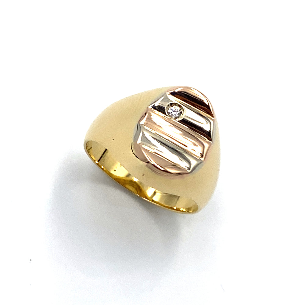 anello oro 3 colori con zircone siciliano gioielli