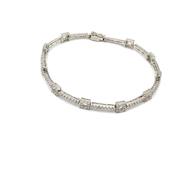 bracciale donna oro bianco e zirconi siciliano gioielli