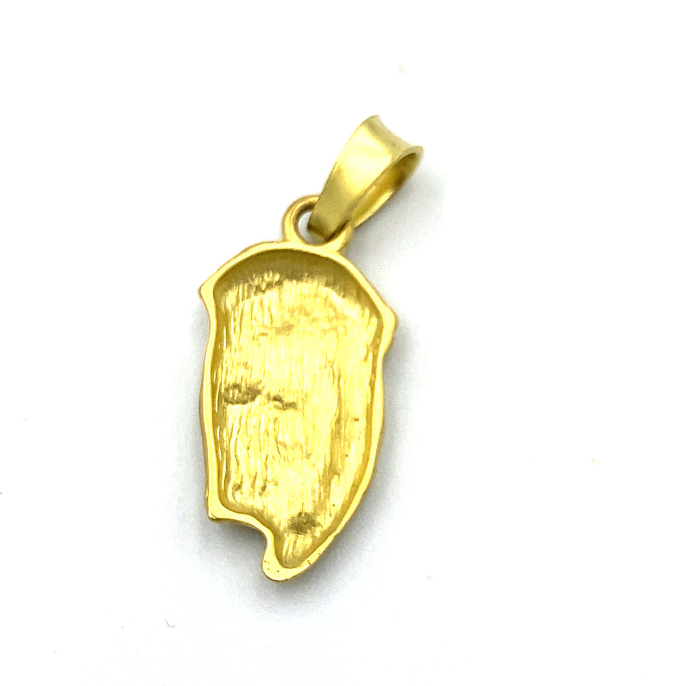 pendente in oro giallo  volto  santo  siciliano  gioielli 