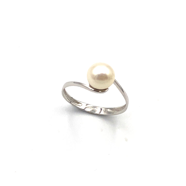 Anello con Perla Oro Bianco  Miluna