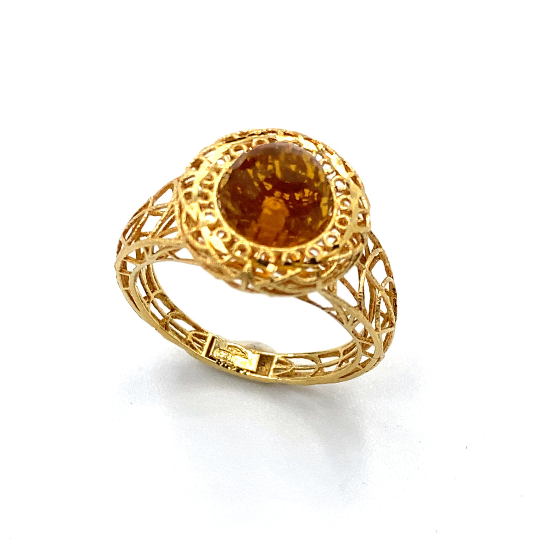 Yellow Gold Citrine Ring