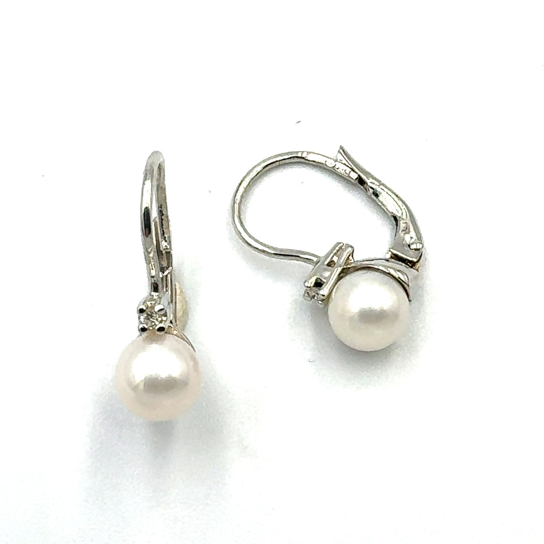 Miluna Pearl and Diamond Earrings