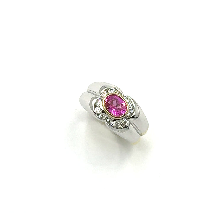 Anello Bicolore Quarzo Rosa