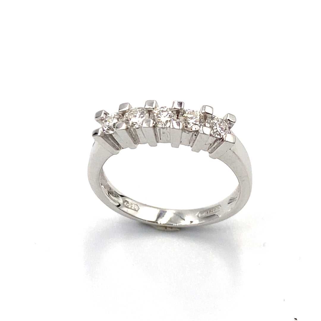 anello  veretta donna oro con diamanti - siciliano  gioielli 