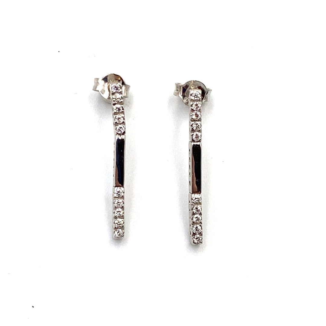 White Gold Pendant Earrings