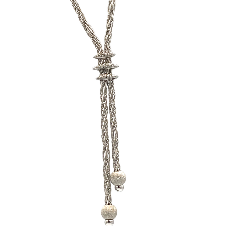 collana laccio in oro bianco - siciliano gioielli 