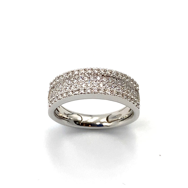 anello oro bianco e pavè di diamanti bibigi - siciliano gioielli