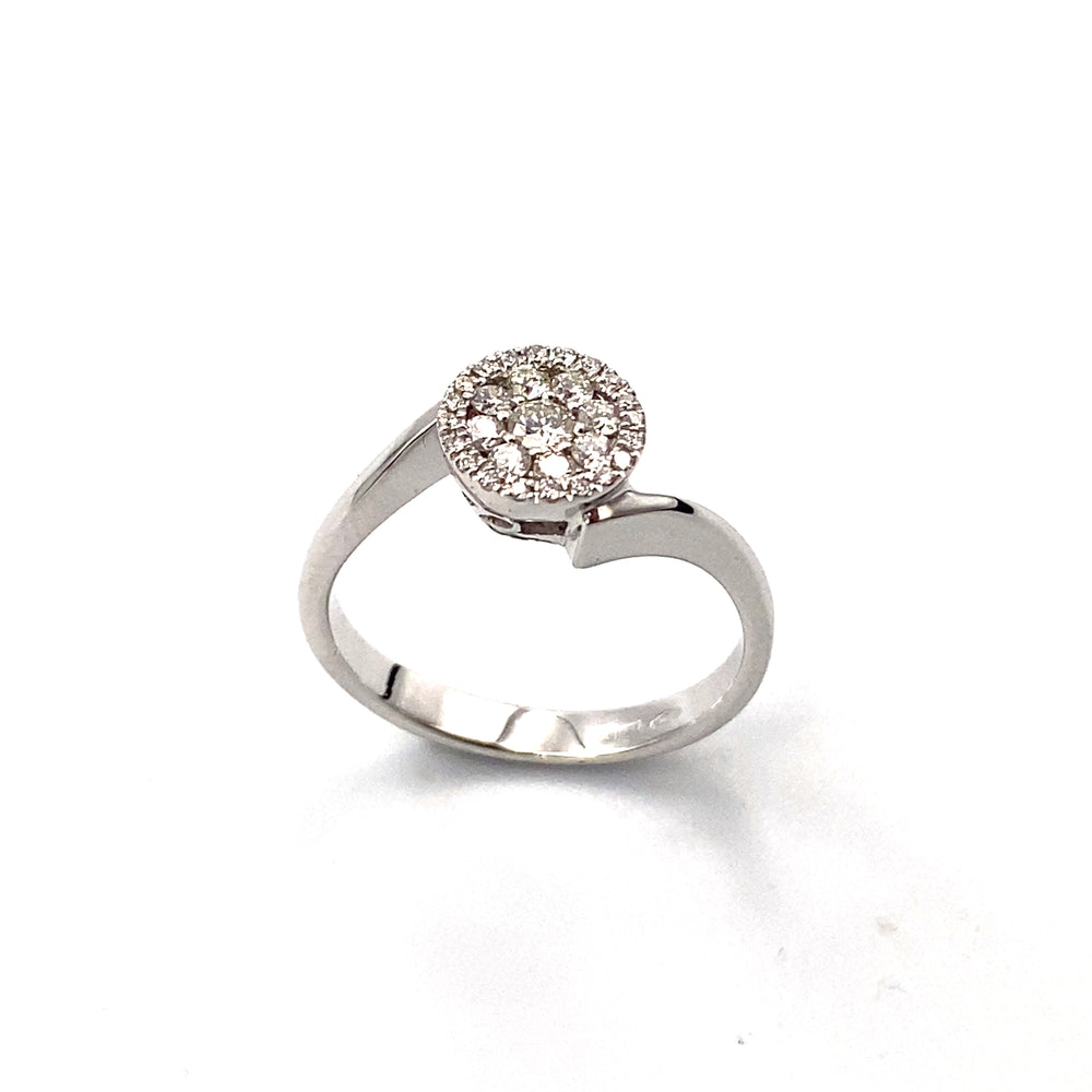 anello clesi con diamanti oro bianco - siciliano gioielli