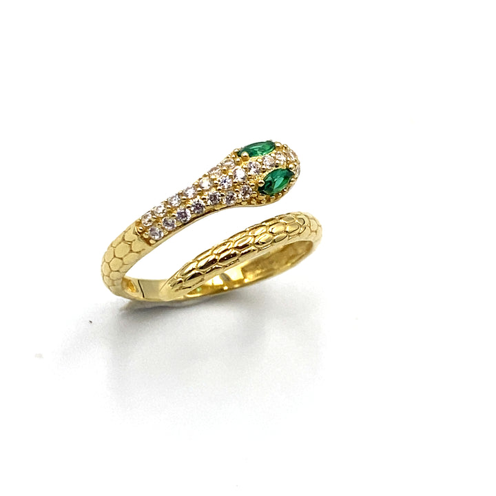 anello in oro con zirconi  verdi  e bianchi  siciliano  gioielli 