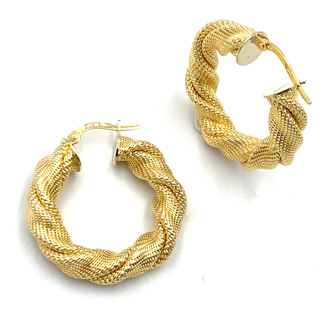 orecchini  acerchio in oro gaillo intrecciaiti unoaerre - sicliano  gioielli 