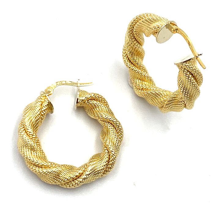 orecchini  acerchio in oro gaillo intrecciaiti unoaerre - sicliano  gioielli 