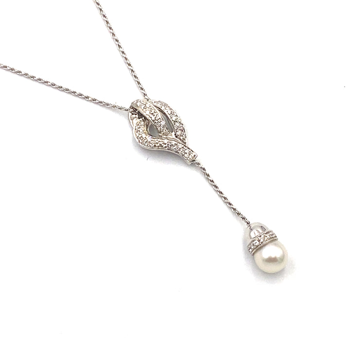 White Gold Necklace with Pearl