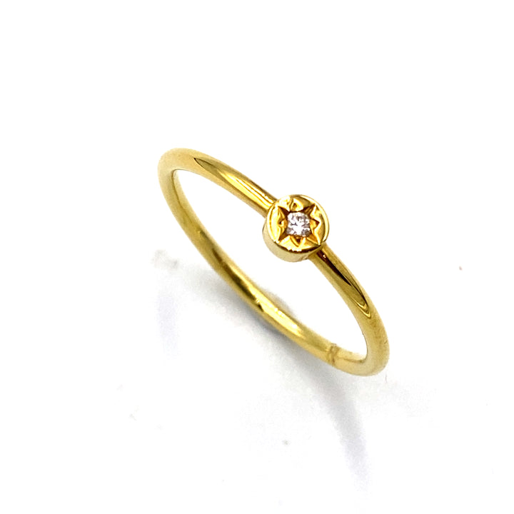 Anello Solitario Oro Giallo e Diamante siciliano gioielli