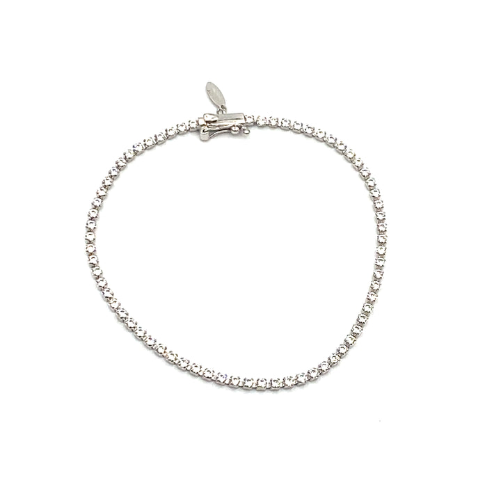 bracciale tennis unisex oro bianco e zirconi siciliano gioielli