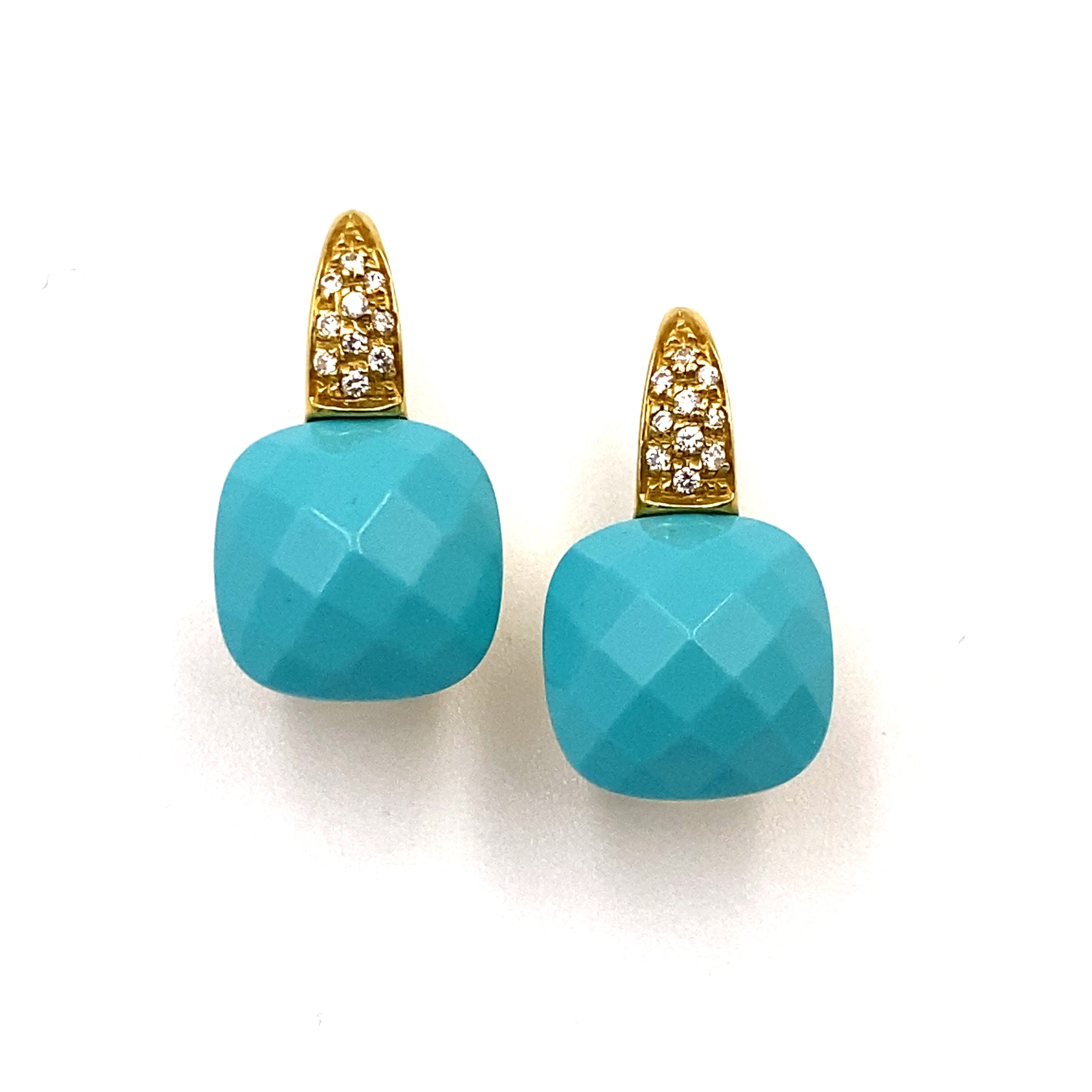 Orecchini In Argento Sterling 925 Con Turchese Naturale - 6x12 Mm, Taglio Marchese - Ipoallergenici, Stile Antico