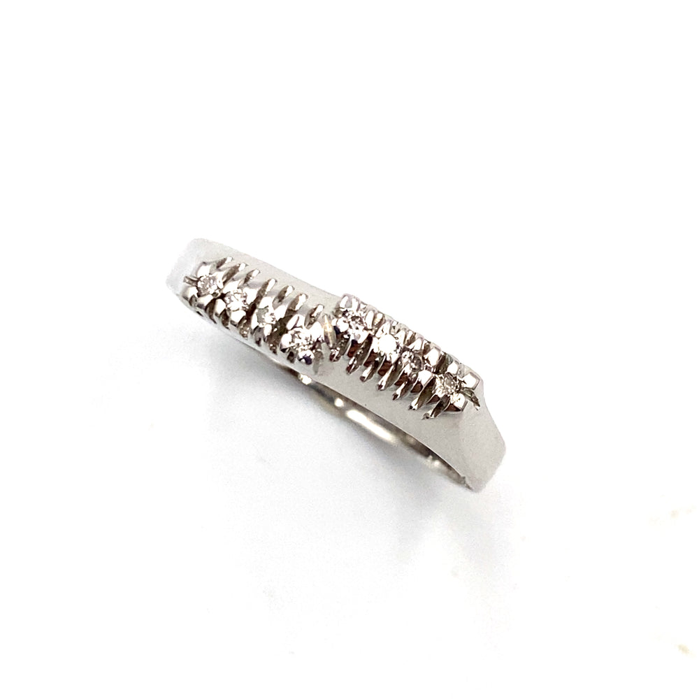 anello oro bianco con diamanti donna oro - siciliano gioielli