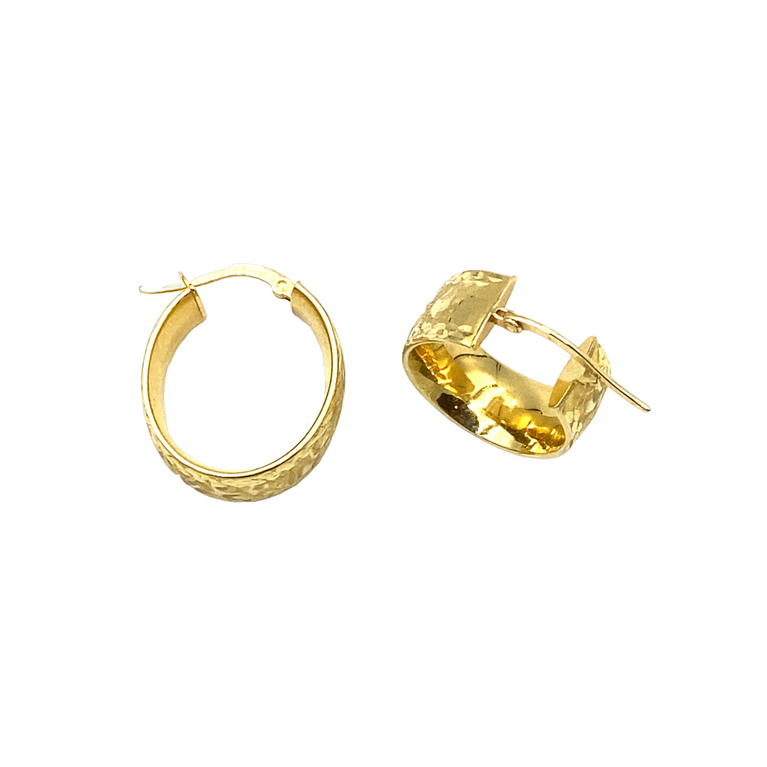 orecchini in oro giallo  a cerchio  a fascia larga siciliano gioielli 