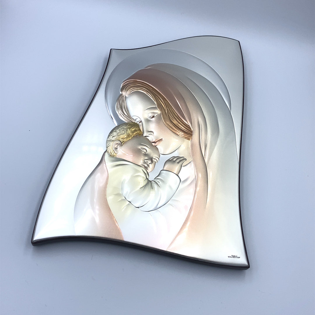 icona sacra pannello  valenti madonna con bambino - siciliano gioielli 