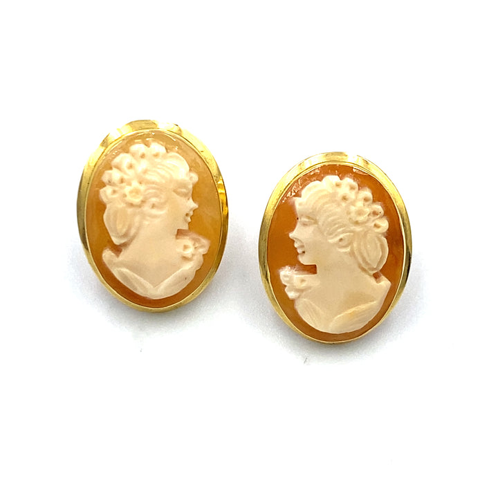 orecchini oro giallo cameo siciliano  gioielli 