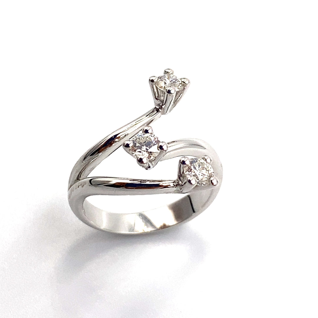 anello oro bianco con diamanti bibigi - siciliano gioielli