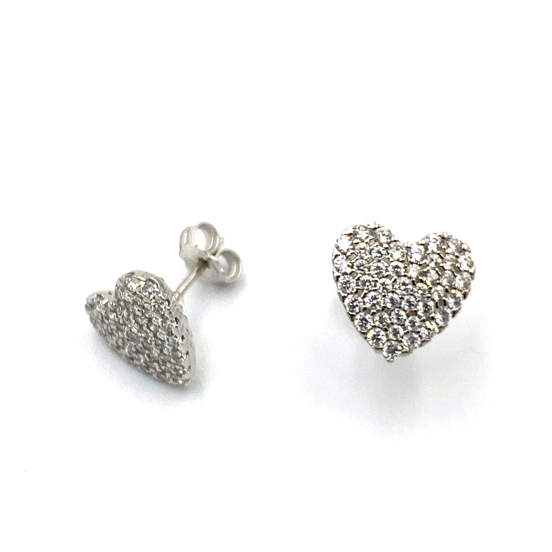 Componenti Orecchini: Coppia Perni In Acciaio Inox Con Asola E Base Cuore 11x10mm - Foto 3