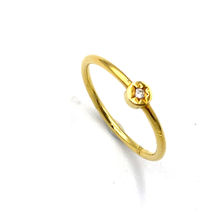 Anello Solitario Oro Giallo e Diamante siciliano gioielli