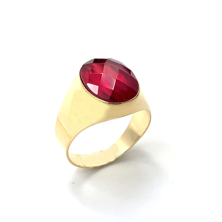 Anello Uomo Zircone Rosso