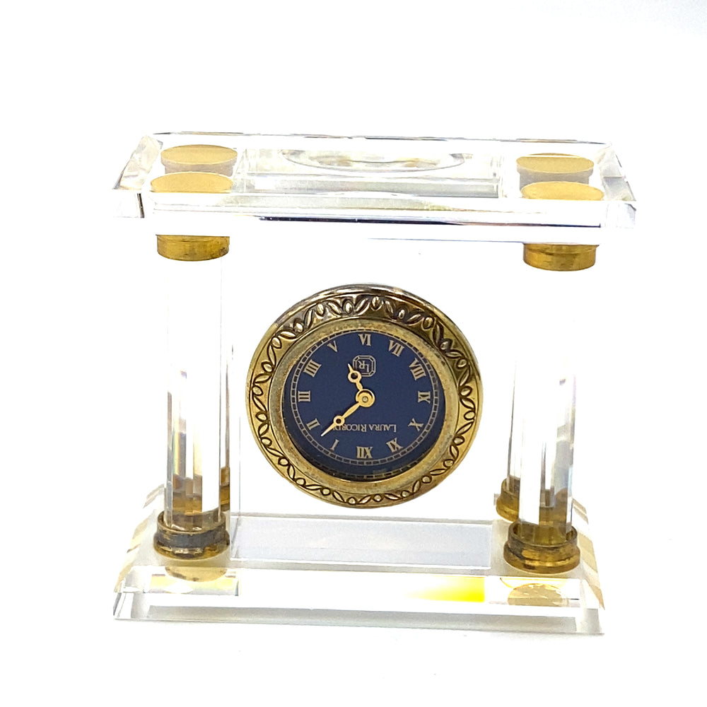 orologio da tavolo cristallo warovski e argento - siciliano gioielli