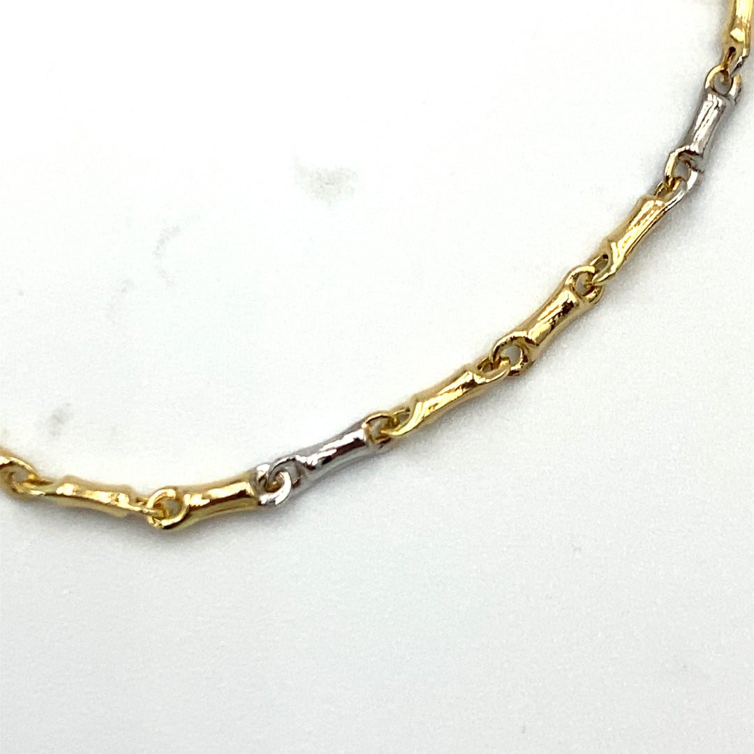 bracciale in oro bicolore maglia ossetto siciliano gioielli