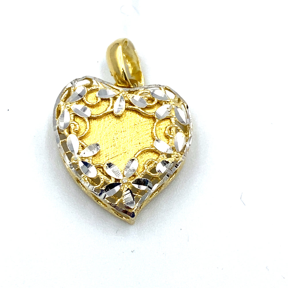 ciondolo cuore in oro bicolore siciliano  gioielli 