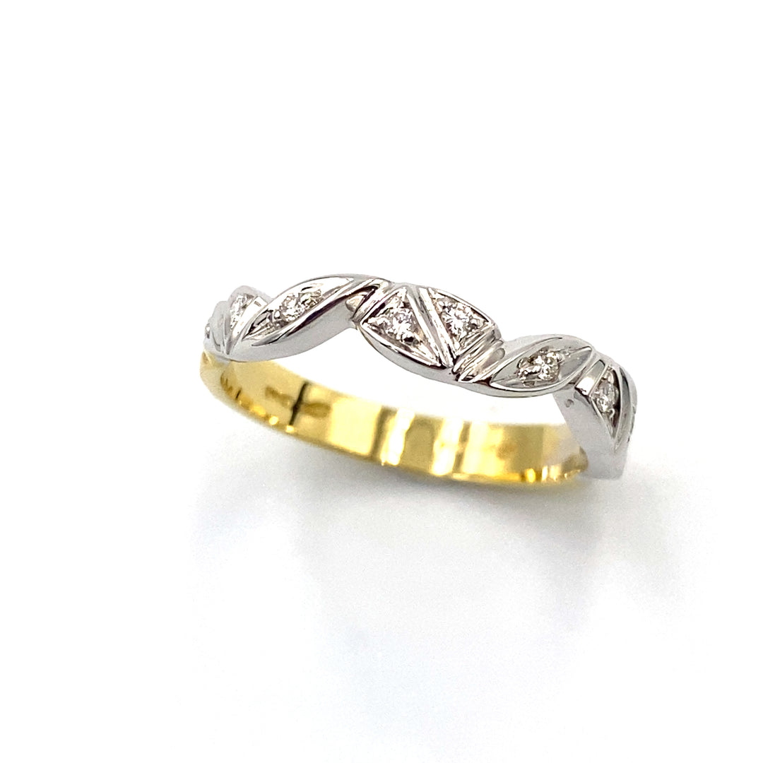 anello veretta le duchesse oro bianco e diamanti - siciliano gioielli