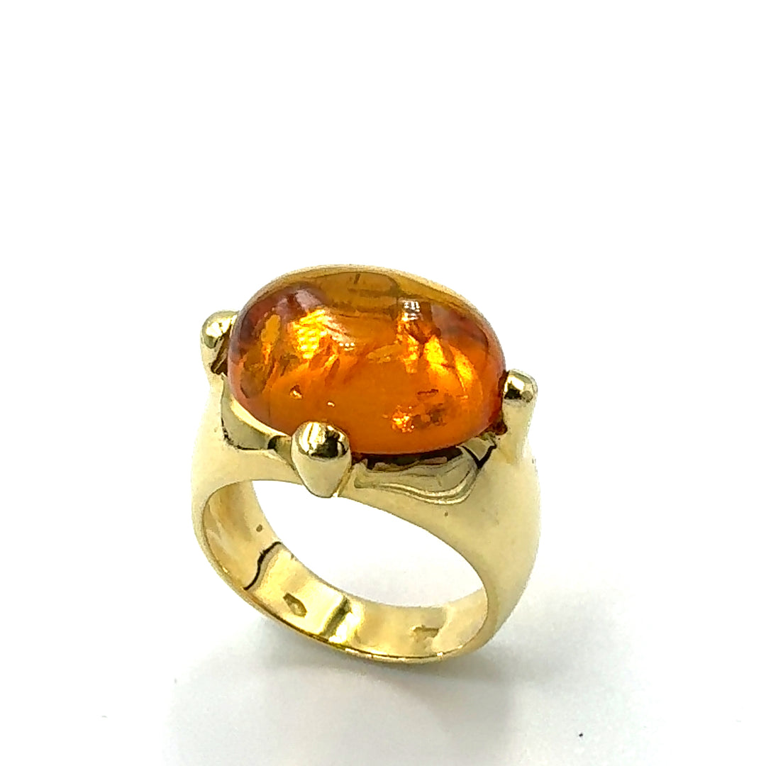 Anello Oro Ambra