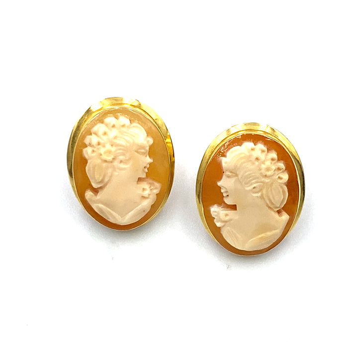 orecchini oro giallo cameo siciliano gioielli