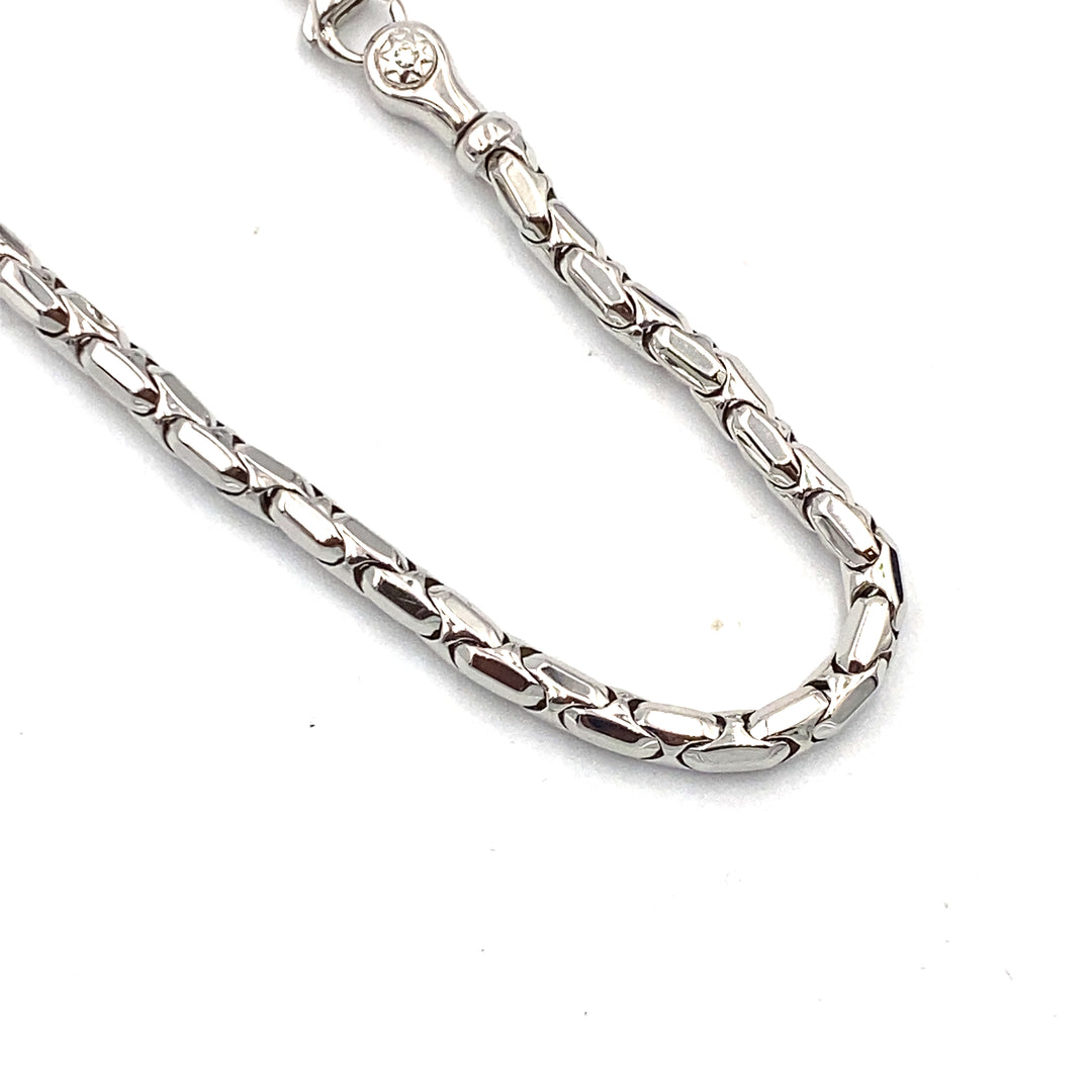 collana catena oro bianco  chimento  con diamante - siciliano  gioielli  