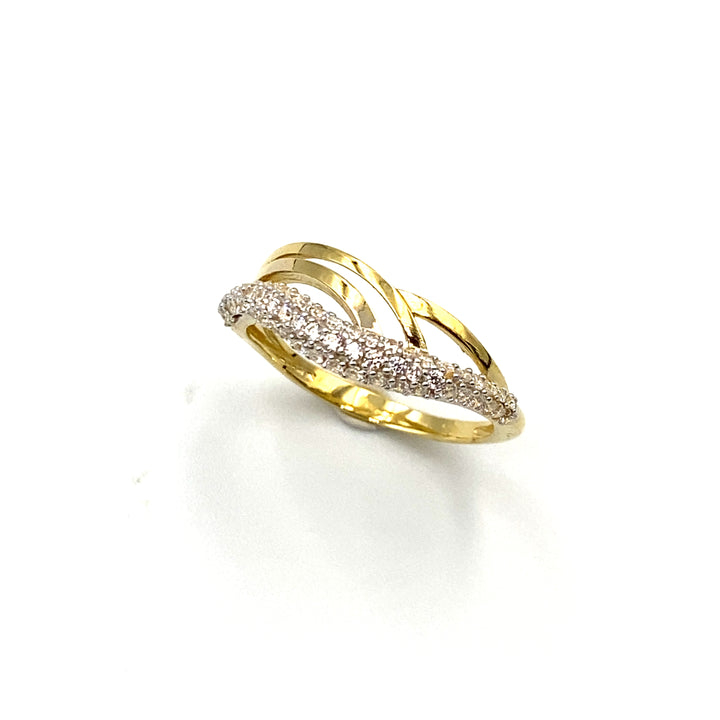 anello oro giallo con zirconi siciliano gioielli