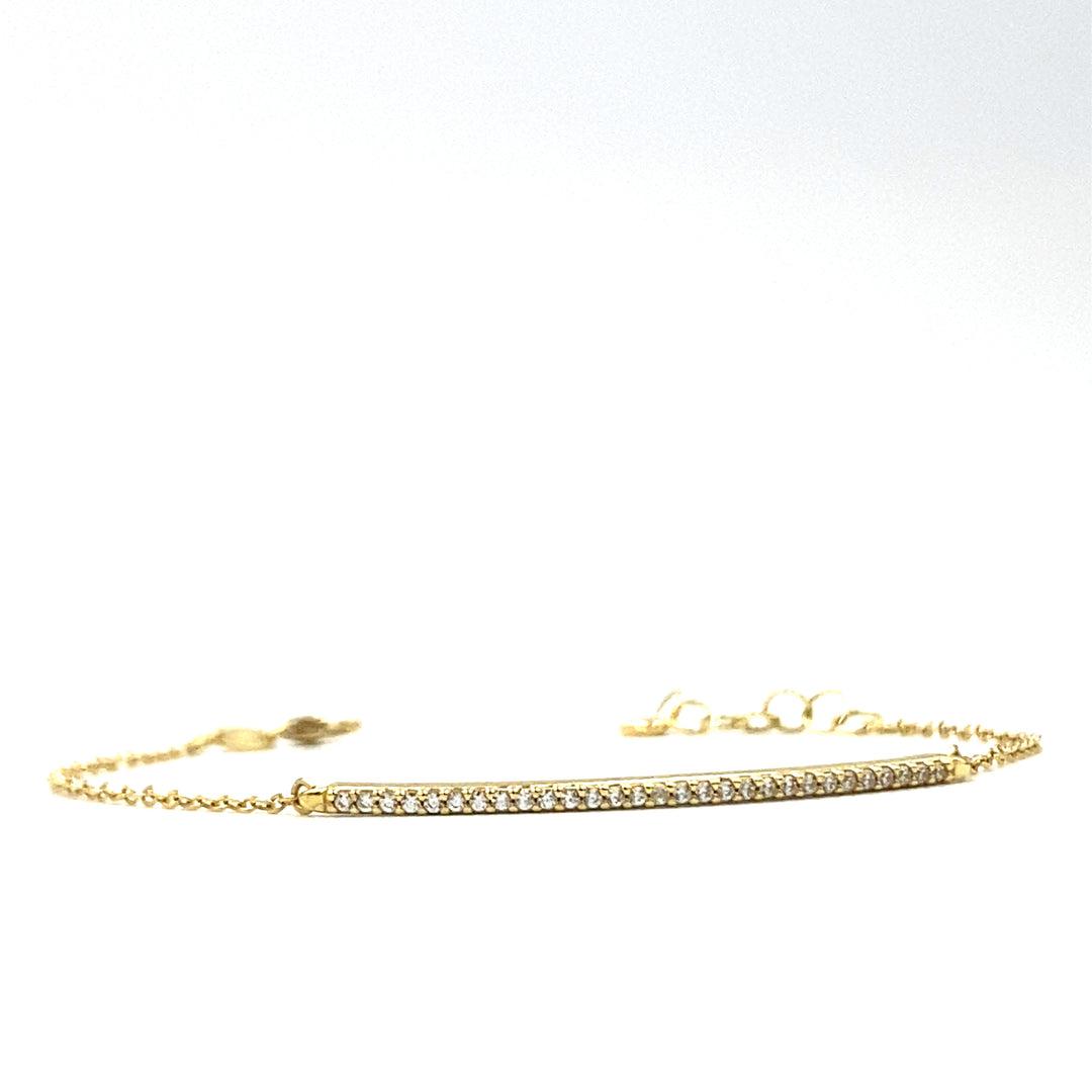 bracciale in oro con parte centrale rigida con zirconi  siciliano  gioielli 