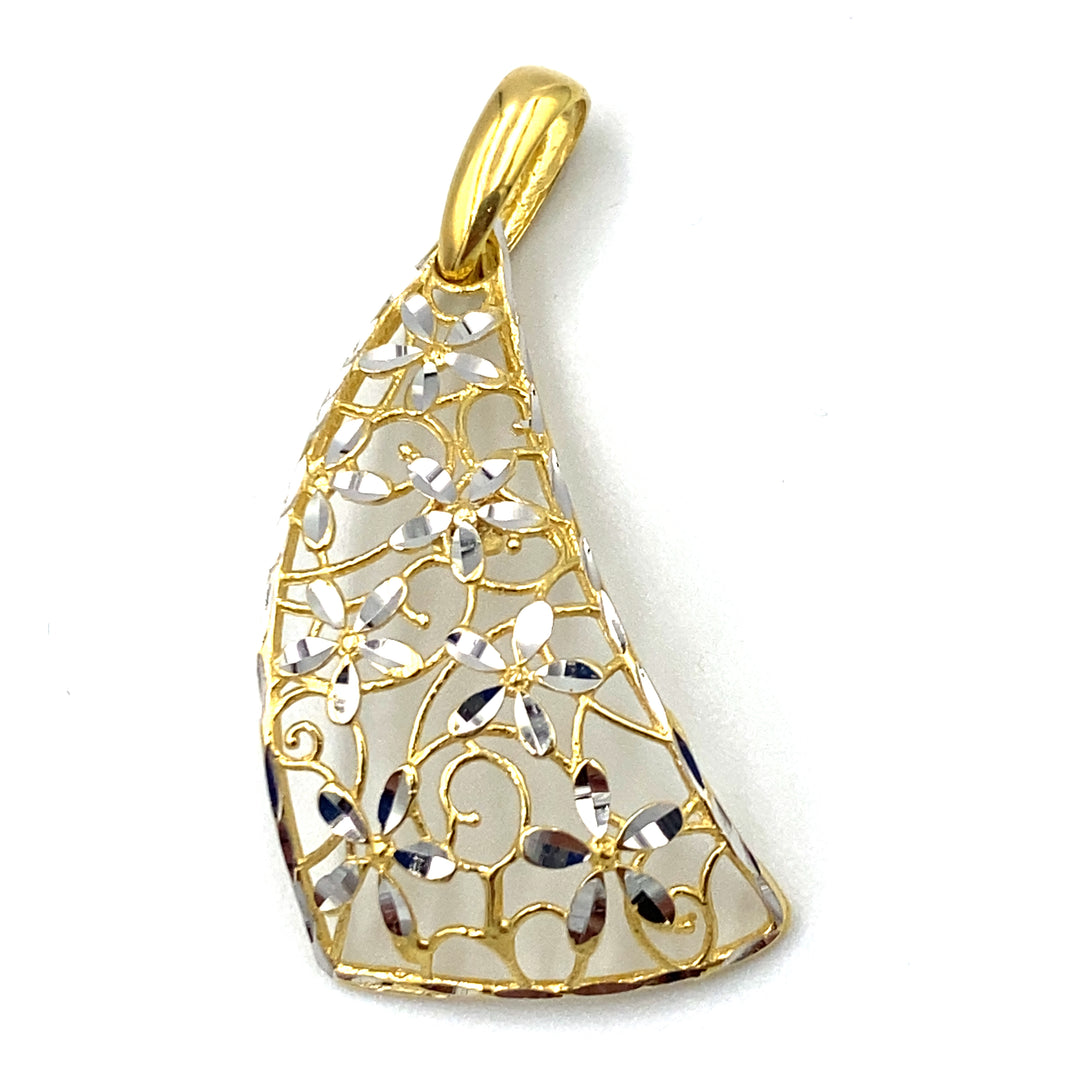 pendente tipo ungari in oro bicolore siciliano  gioielli 