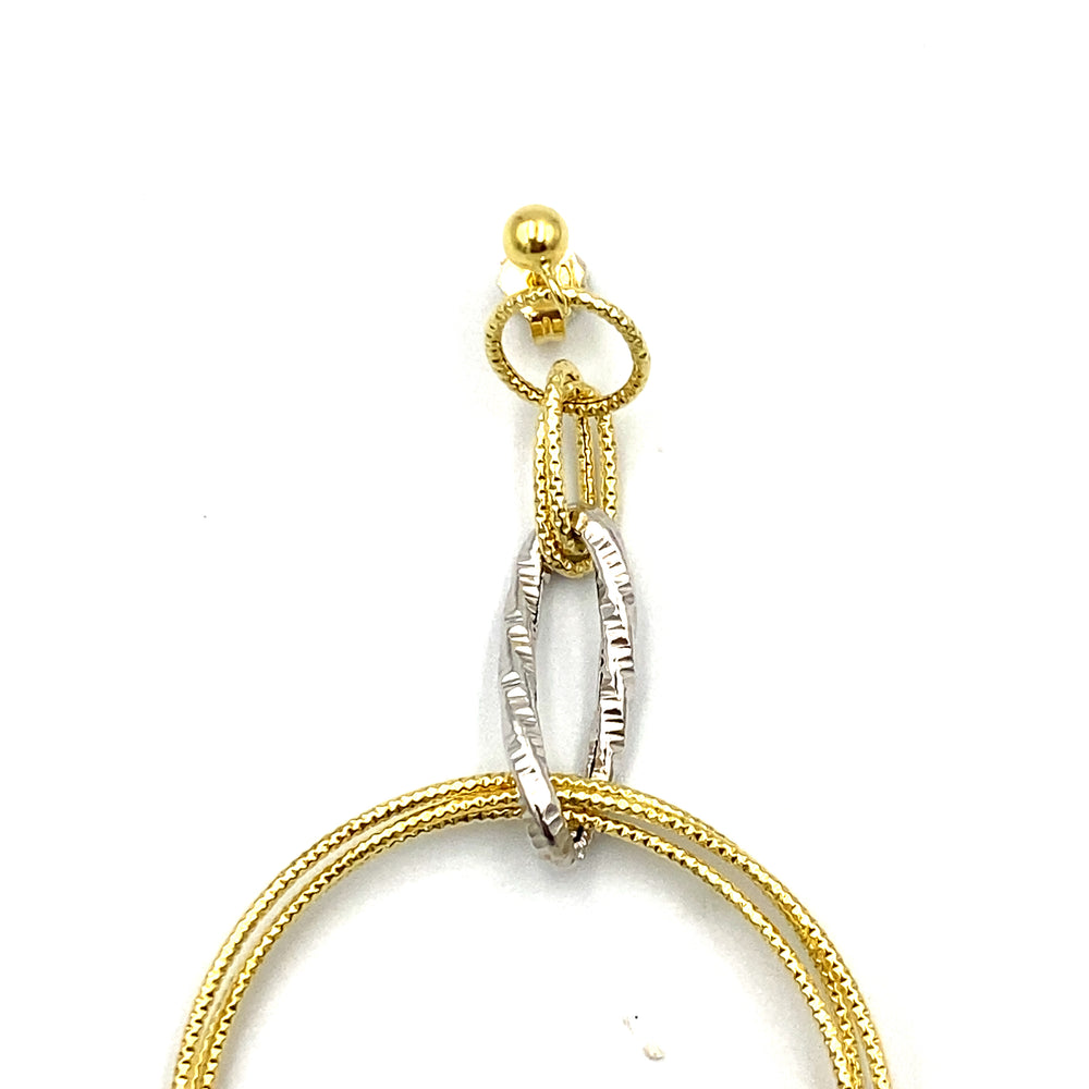 orecchini pendenti a cerchio in oro bicolore siciliano gioielli