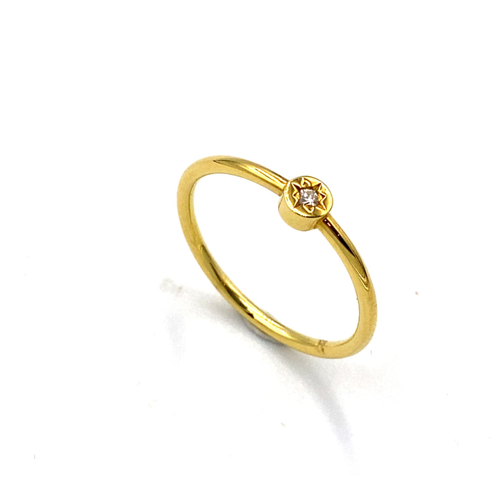 Anello Solitario Oro Giallo e Diamante siciliano gioielli 