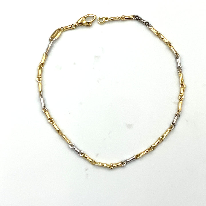 bracciale in oro bicolore maglia ossetto siciliano gioielli