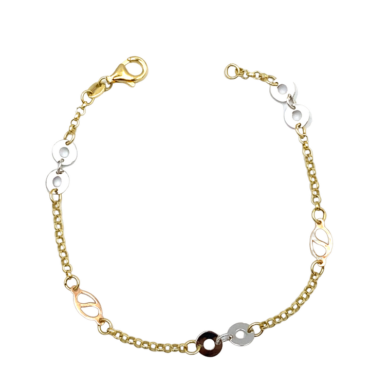 Three Color Gold Bracelet