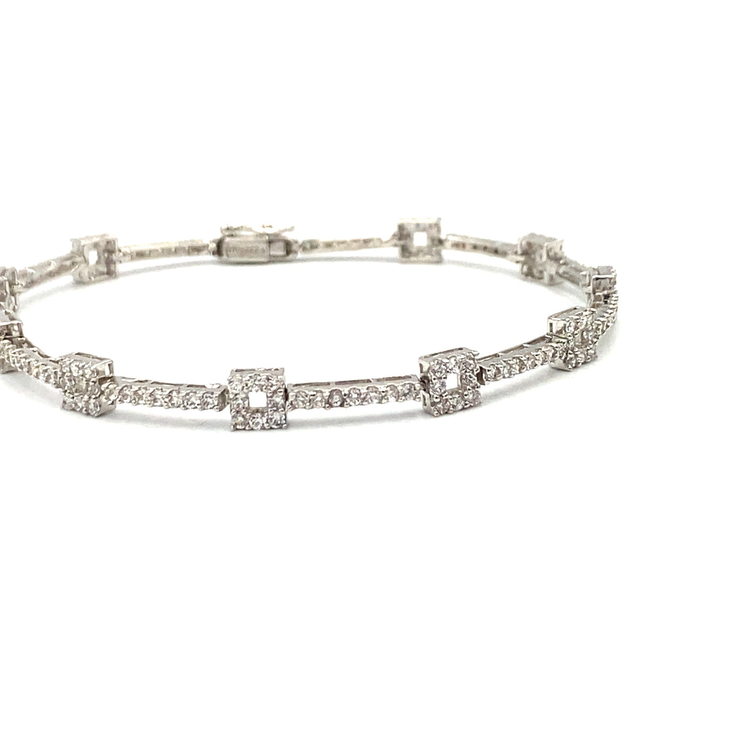 bracciale donna oro bianco e zirconi siciliano gioielli