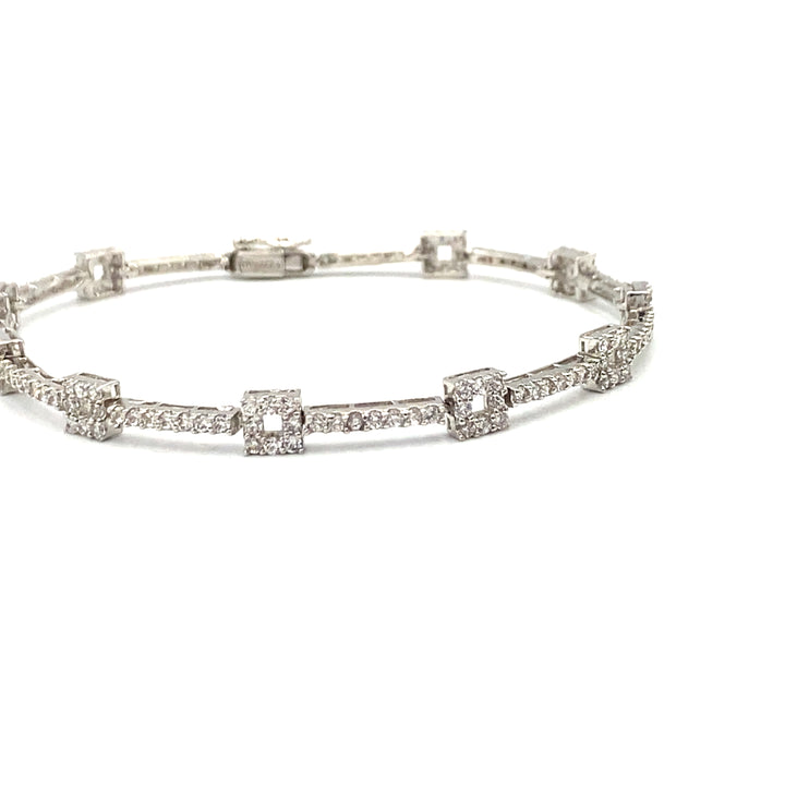 bracciale donna oro bianco e zirconi siciliano gioielli